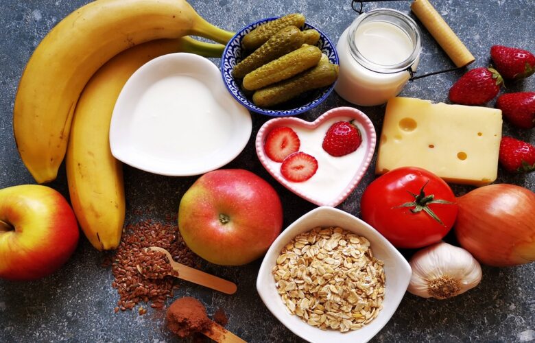 Diferentes frutas y cereales