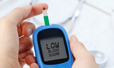 glucómetro marcando episodio de hipoglucemia